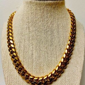 20" 18k Yellow Gold plated Cuban Chain